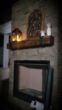 Load image into Gallery viewer, REAL BEAM 6&quot; x 6&quot; Reclaimed wood beam fireplace mantel with iron brackets
