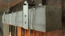 Load image into Gallery viewer, Distressed white Reclaimed Barn Wood Beam Chandelier