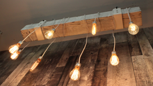 Load image into Gallery viewer, Distressed white Reclaimed Barn Wood Beam Chandelier