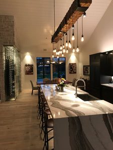 Reclaimed Barn Wood Beam Chandelier