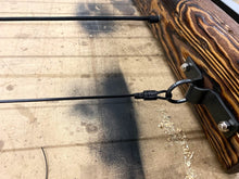 Load image into Gallery viewer, Rustic Industrial wood beam chandelier with iron accents