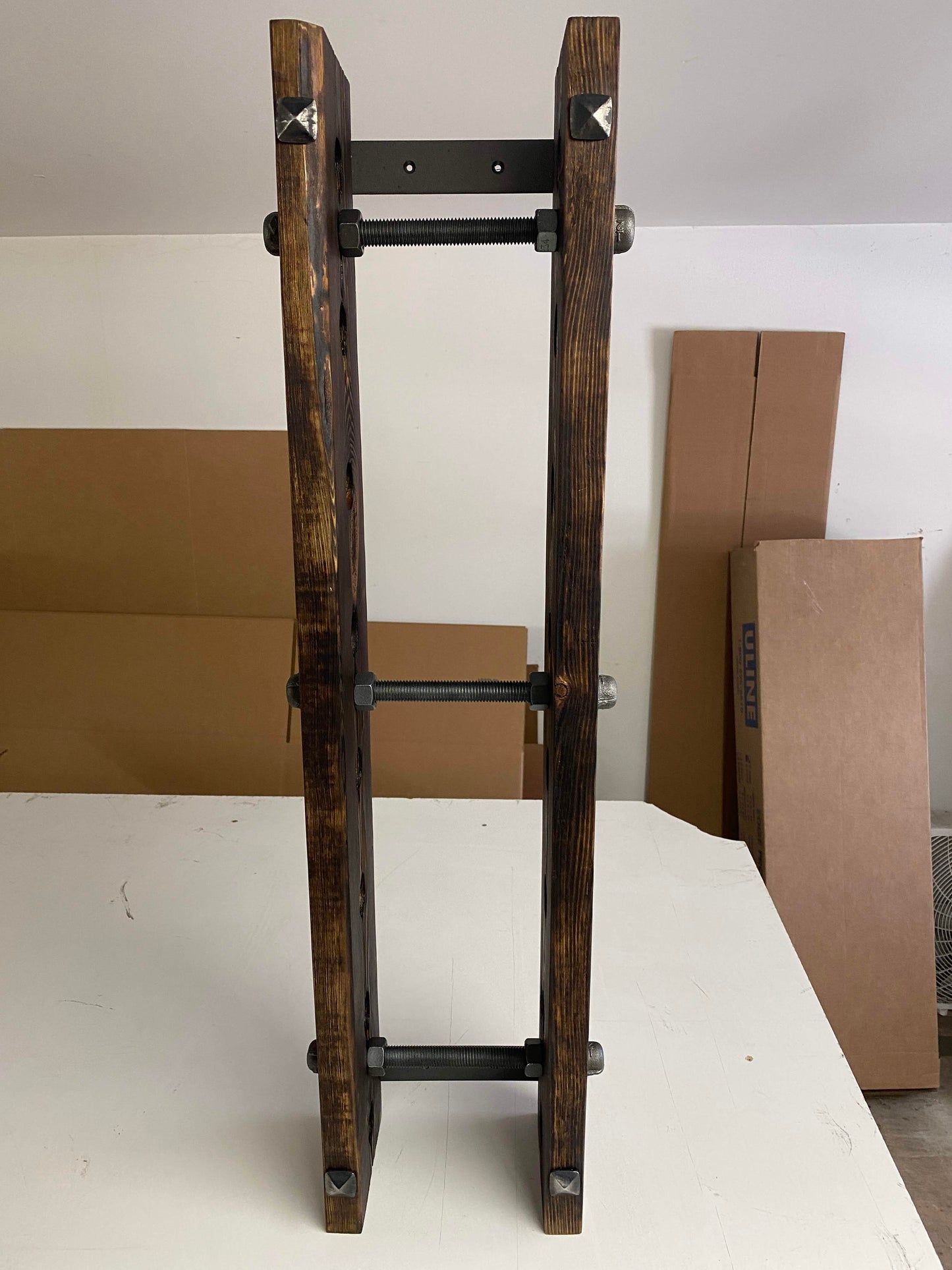 Reclaimed barn wood wine rack