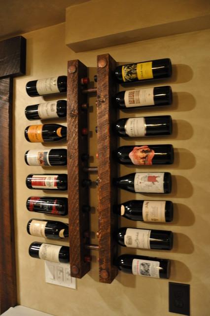 Reclaimed barn wood wine rack