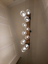 Load image into Gallery viewer, Rustic Chic Beam chandelier with glass domes