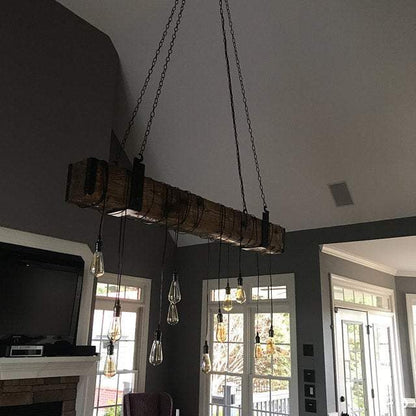 Reclaimed Barn Wood Beam Chandelier L18