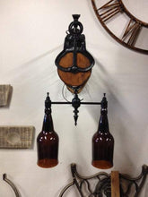Load image into Gallery viewer, Rustic Chic Pulley Wall Lamp with Bottles