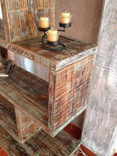 Load image into Gallery viewer, 4 foot Reclaimed Barn Wood Beam Chandelier with rope