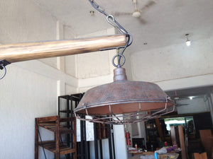 Rustic Yoke Suspended Lamp with metal lamp shades