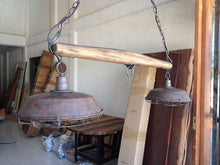 Load image into Gallery viewer, Rustic Yoke Suspended Lamp with metal lamp shades