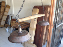 Load image into Gallery viewer, Rustic Yoke Suspended Lamp with metal lamp shades