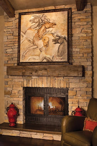 8" x 8" Mantel made from Reclaimed wood beam mantel shelf "REAL BEAM"