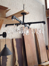 Load image into Gallery viewer, Industrial Chic Crystal Chandelier