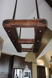 Rustic Industrial Beam Chandelier