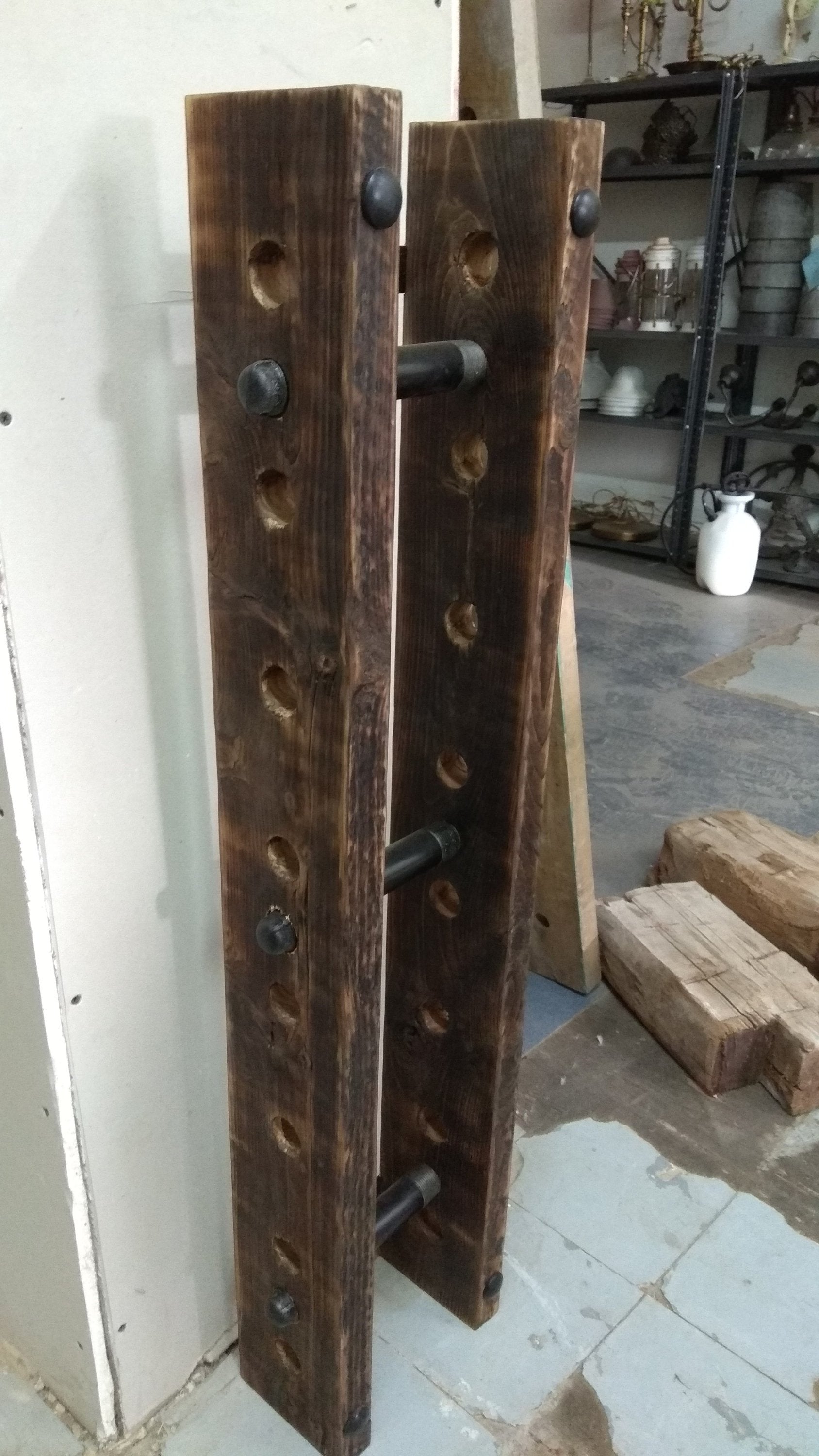 Reclaimed barn wood wine rack