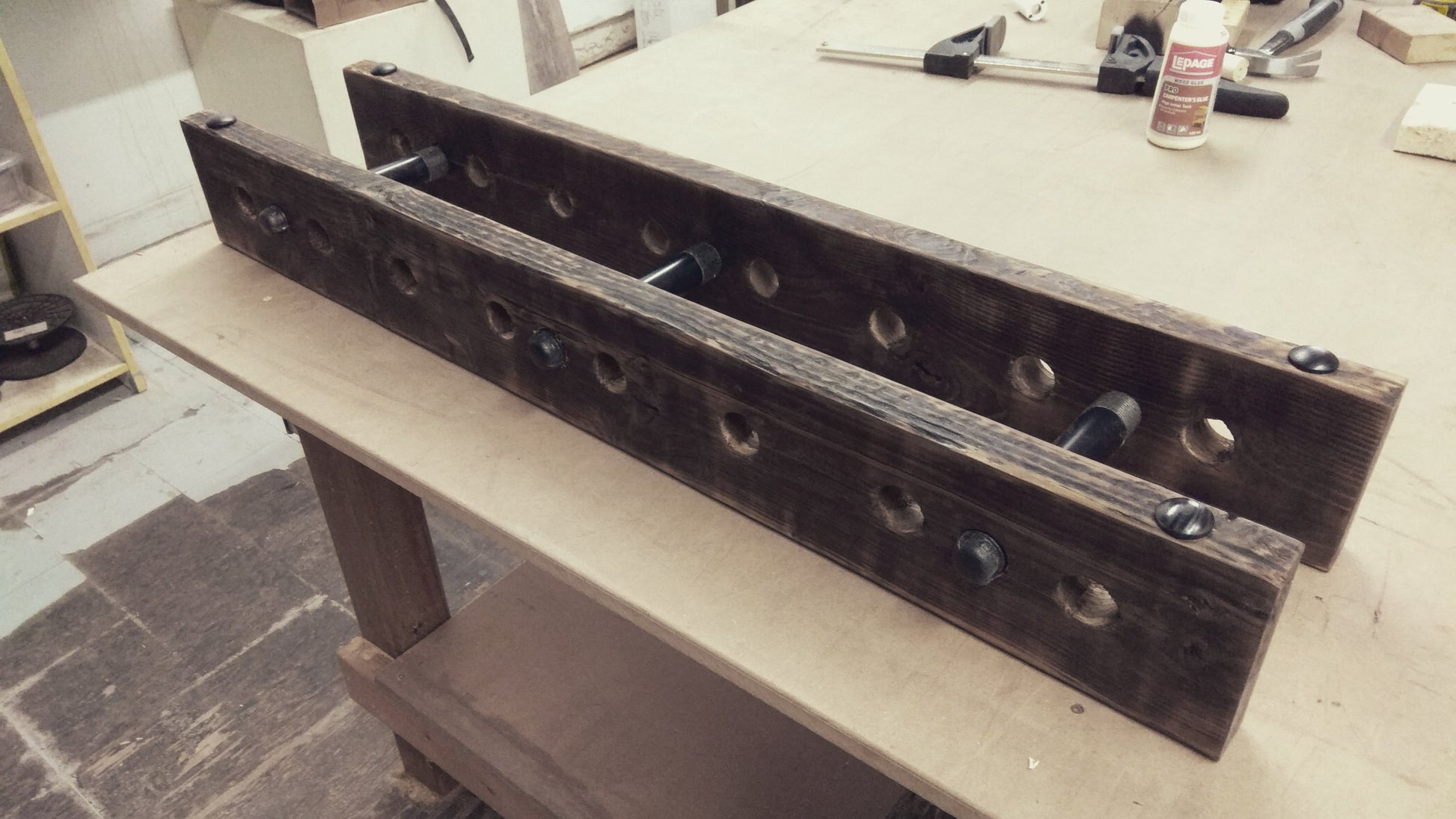 Reclaimed barn wood wine rack