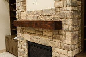 8" x 8" Mantel made from Reclaimed wood beam mantel shelf "REAL BEAM"