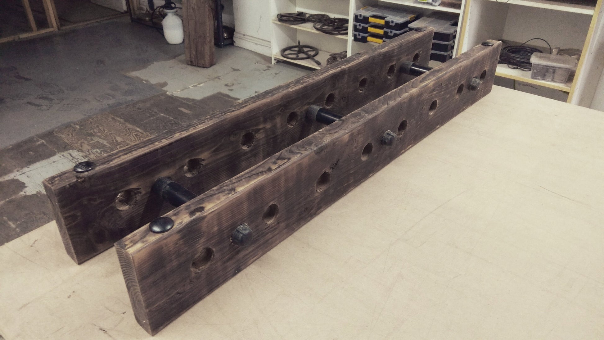 Reclaimed barn wood wine rack