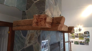 Beautiful rustic farmhouse 7" x 7" mantel with antique corbels