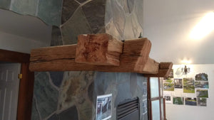 Beautiful rustic farmhouse 8" x 8" mantel with antique corbels