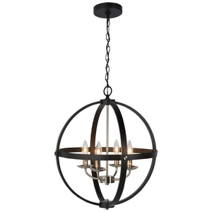 Industrial Chandelier wood and iron